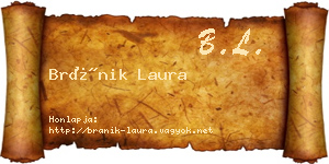 Bránik Laura névjegykártya